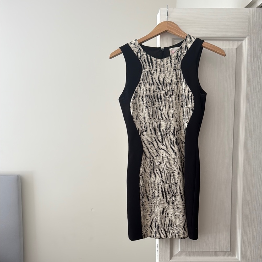 Elegant Black and White Sleeveless Dress